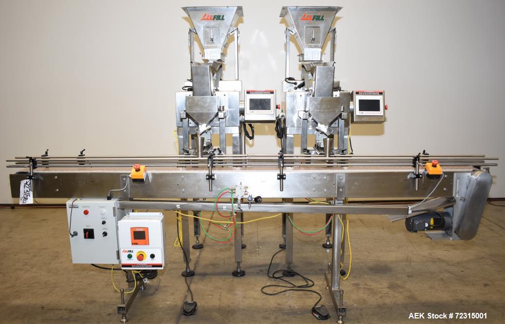 Used-All Fill VF110ST Linear Dual Head Vibratory Scale.